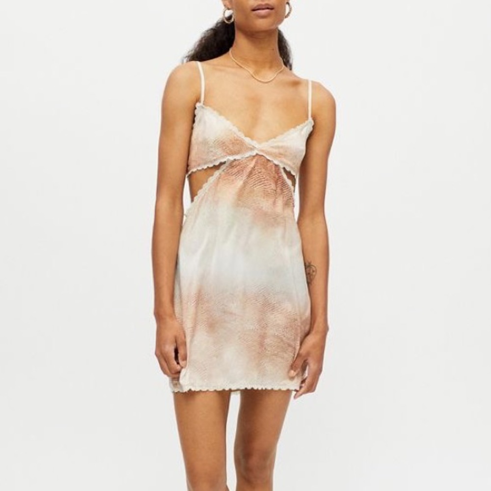 Lioness Cream Satin Mini Slip Dress - Picture 6 of 12